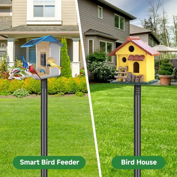 79in Adjustable Bird Feeder Pole – Heavy-Duty Metal Stand (Black) - Image 6